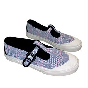 Women's Vans Style 93 Black Plaid Buckle Mary Jane Shoes SIZE 9.5
